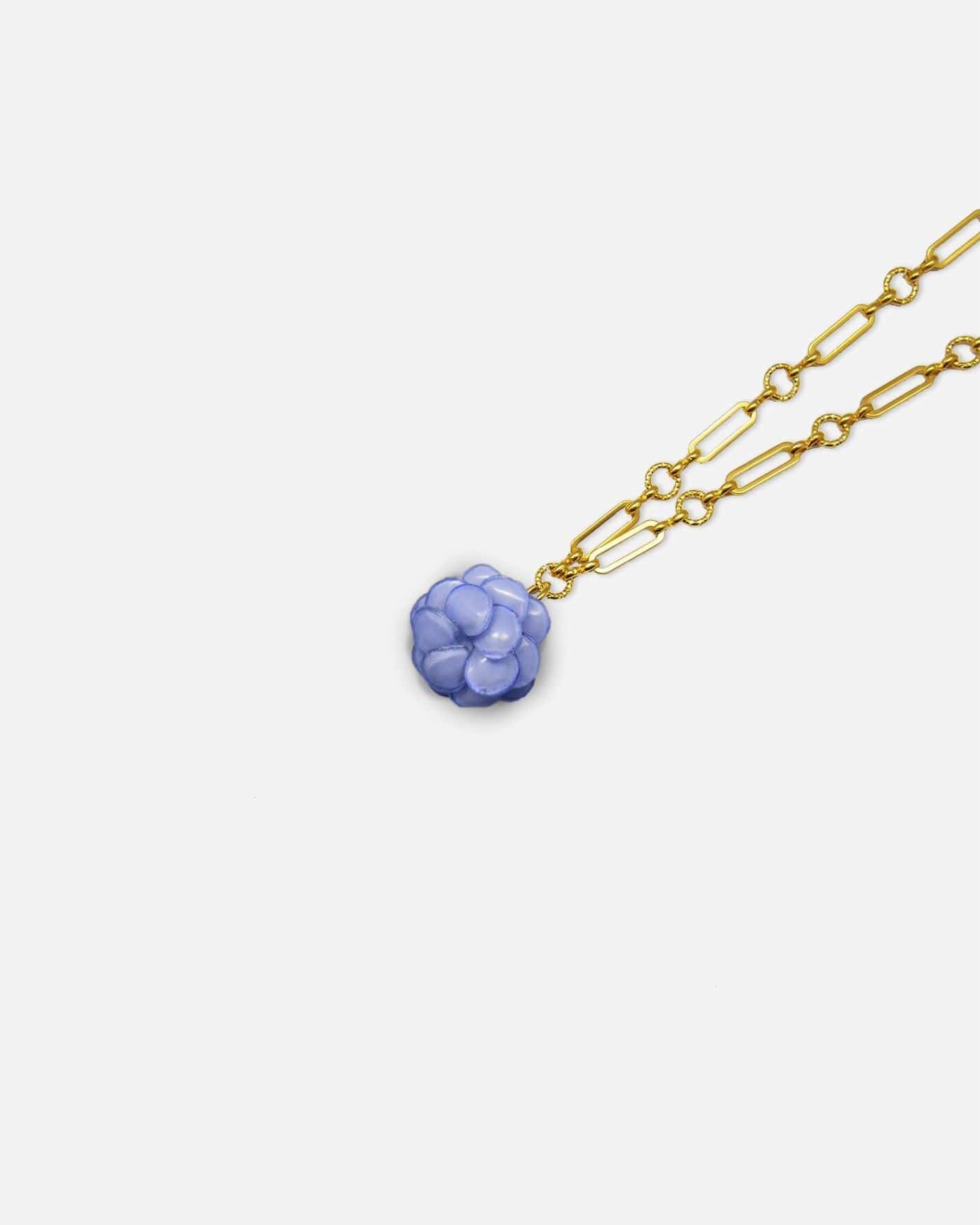 Mini sautoir femme fantaisie bleuet avec chaine
