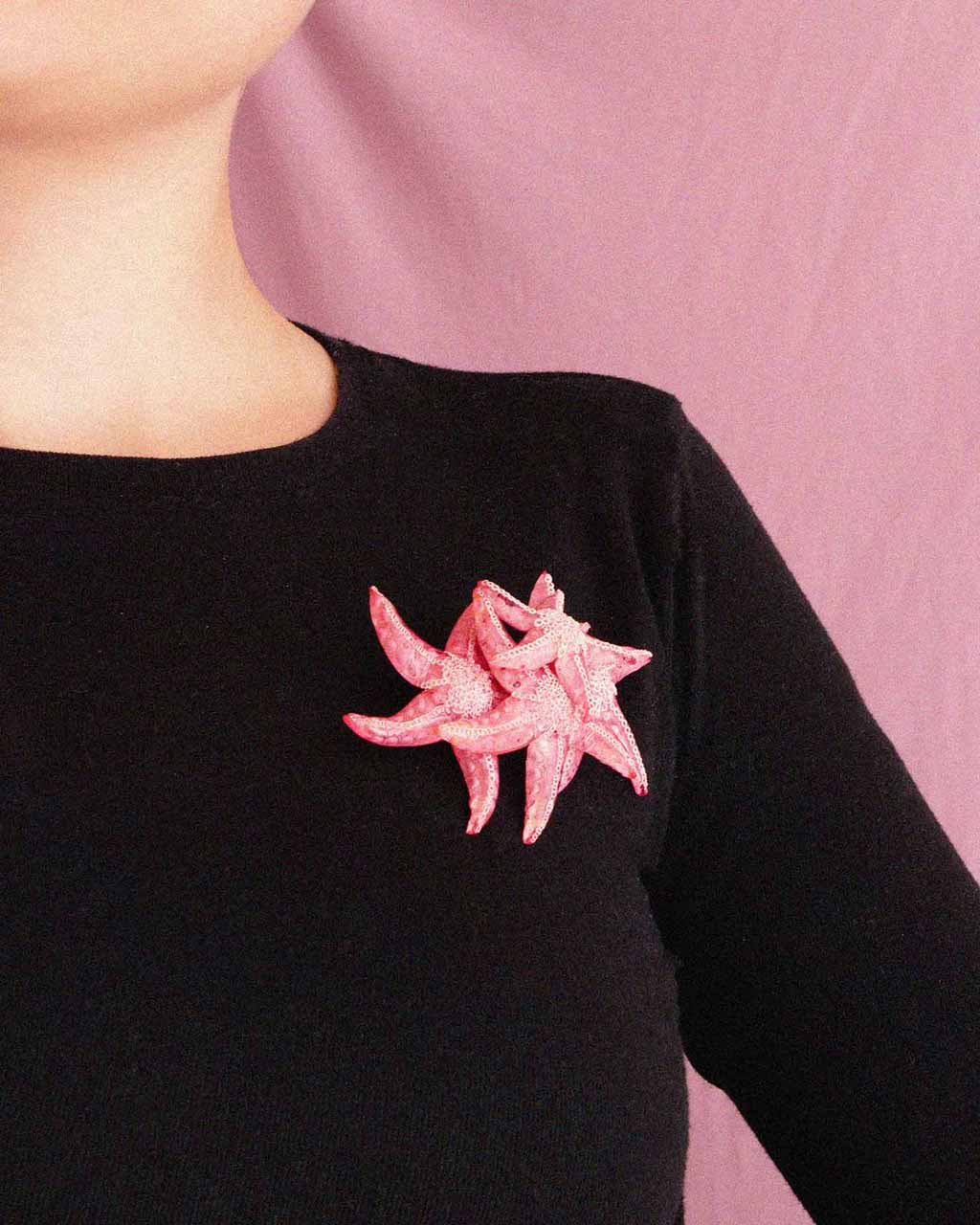 all-groups Broche accessoire de l'été étoiles de mer roses