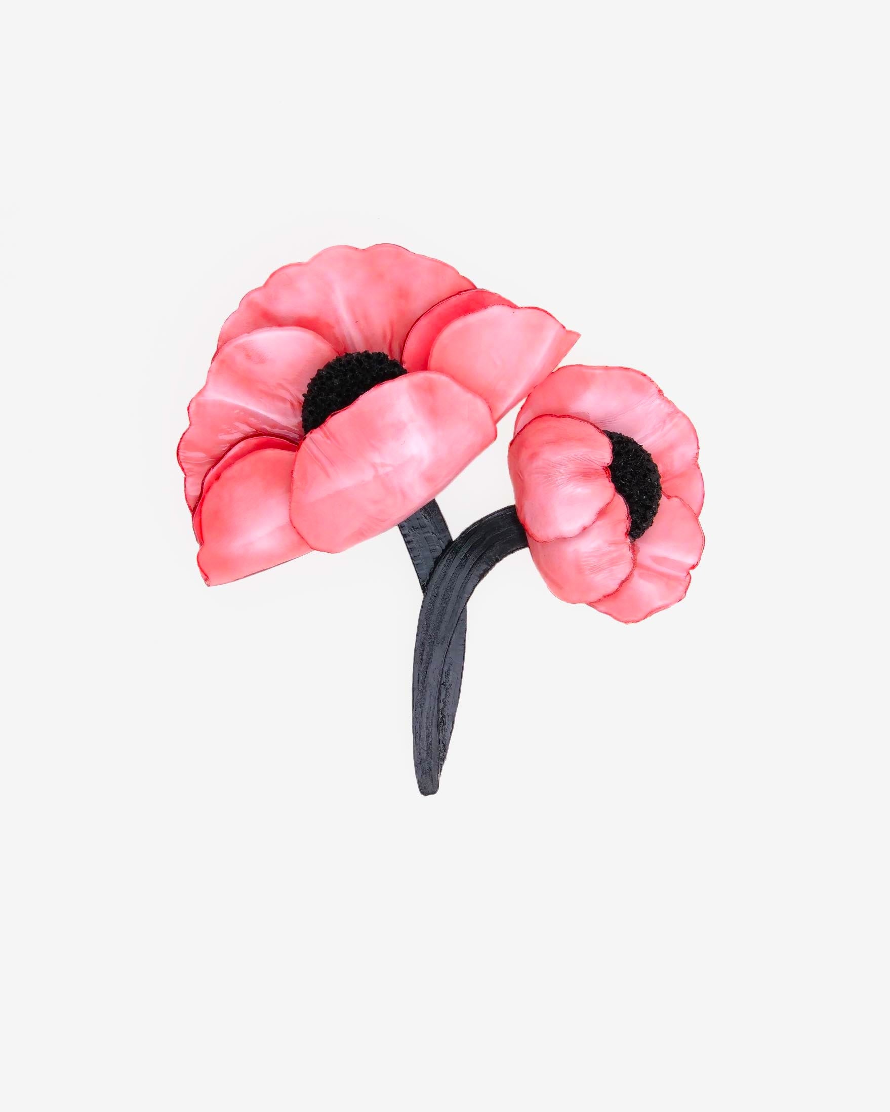 Broche bijou fleurie de couleur rose