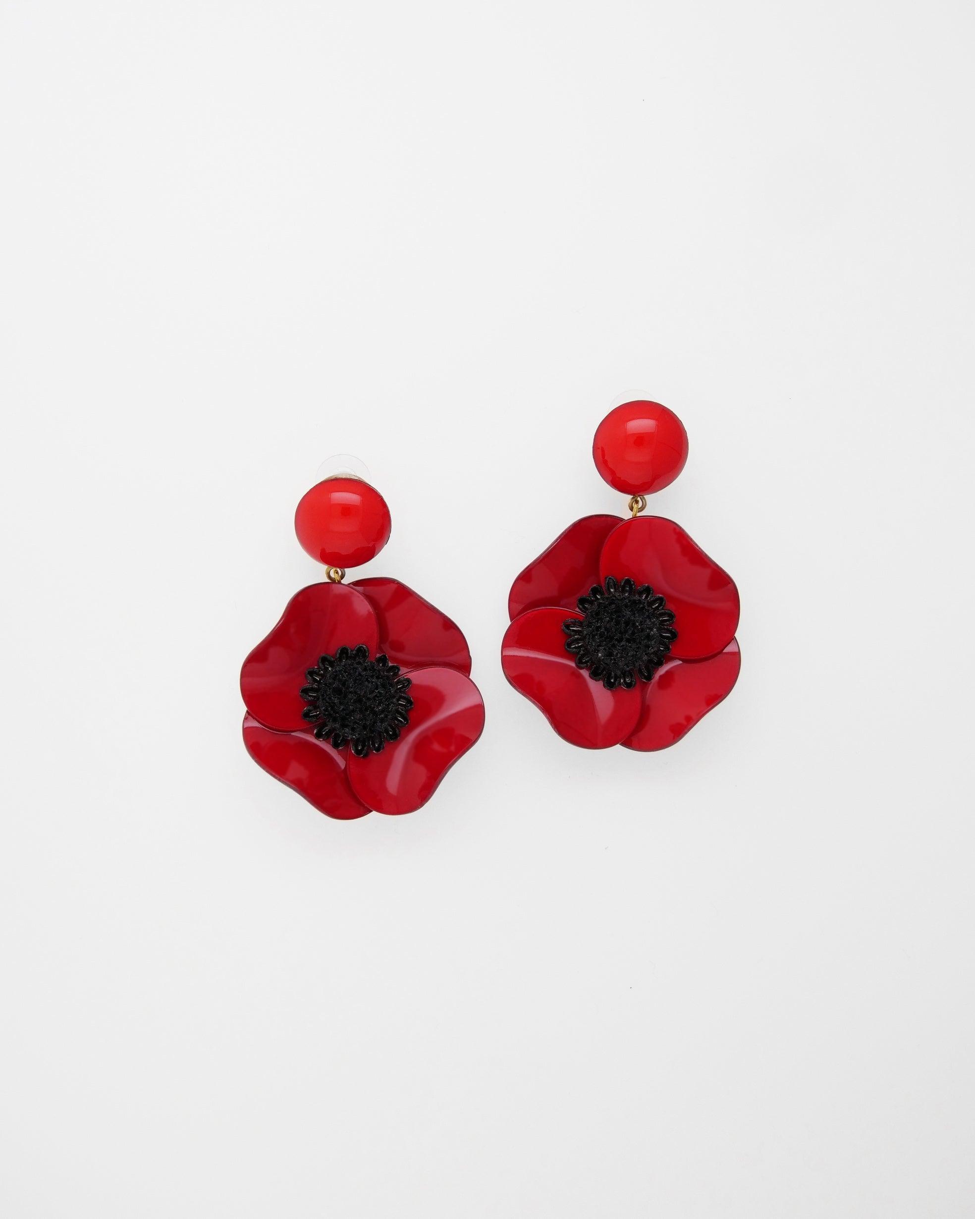 Cadeau original de fête des mères boucles d'oreilles rouges