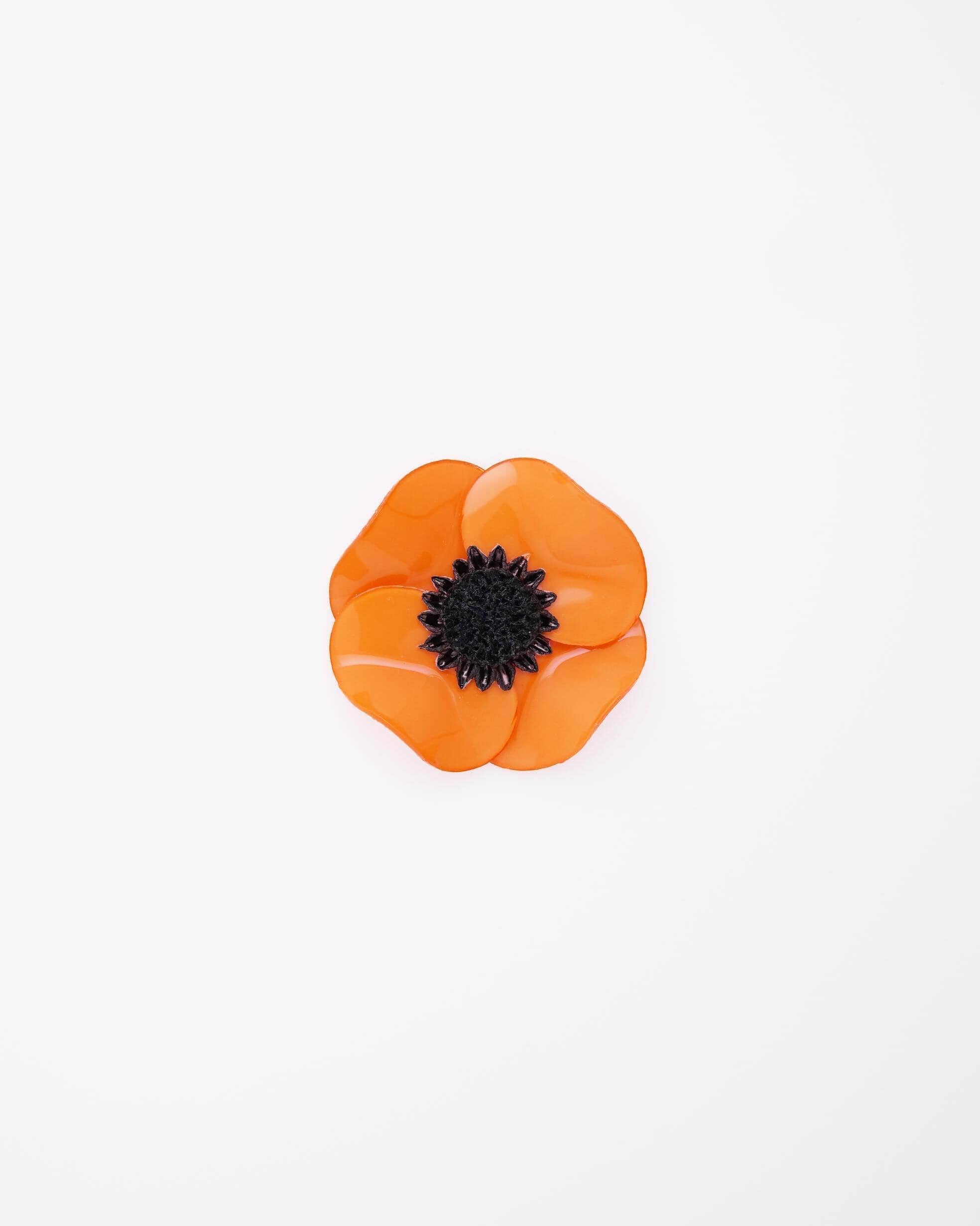 petite bague fantaisie orange avec 4 pétales de fleur