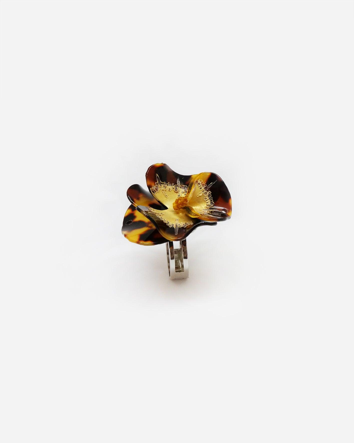 all-groups Bague large pour femme fleurie motif léopard