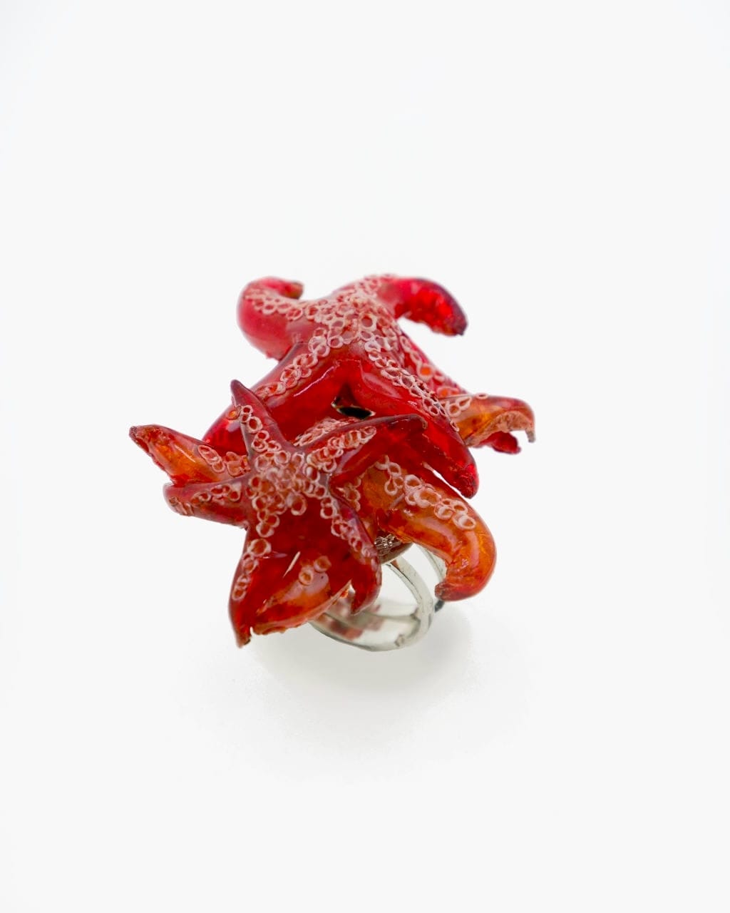 all-groups la jolie bague rouge en forme d'etoile de mer faite pour la fete des mere