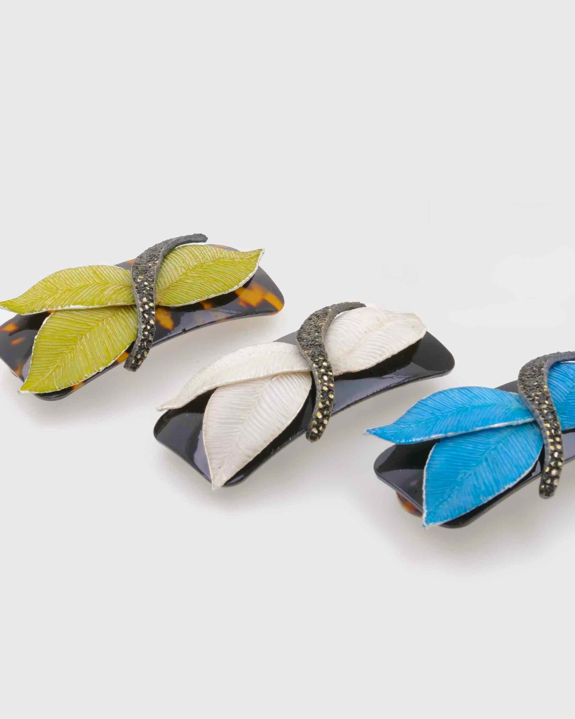 all-groups 3 barrettes à cheveux aux feuilles colorées