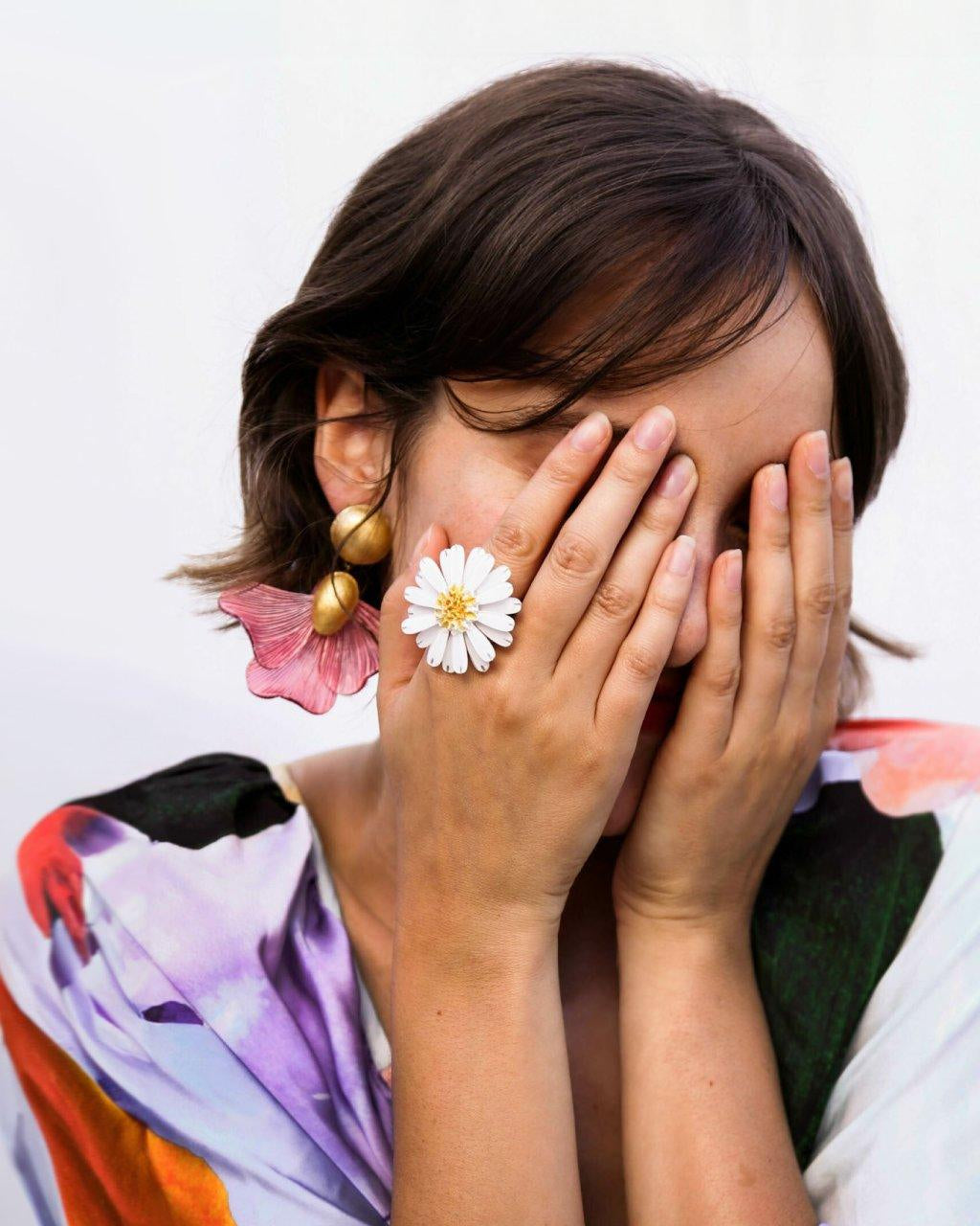 all-groups Bague femme originale en forme de marguerite