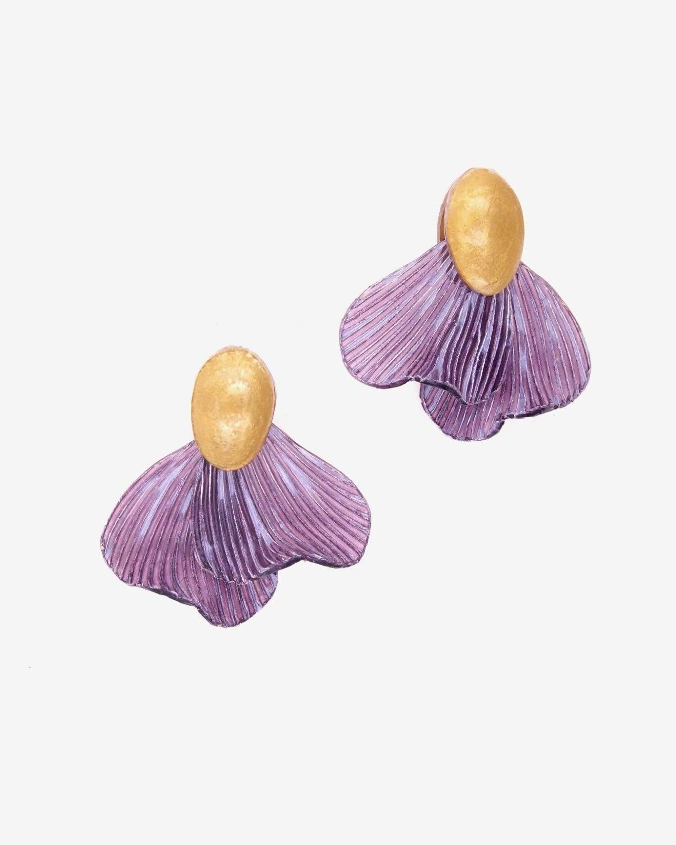 Boucles d'oreilles bijoux colorés violettes