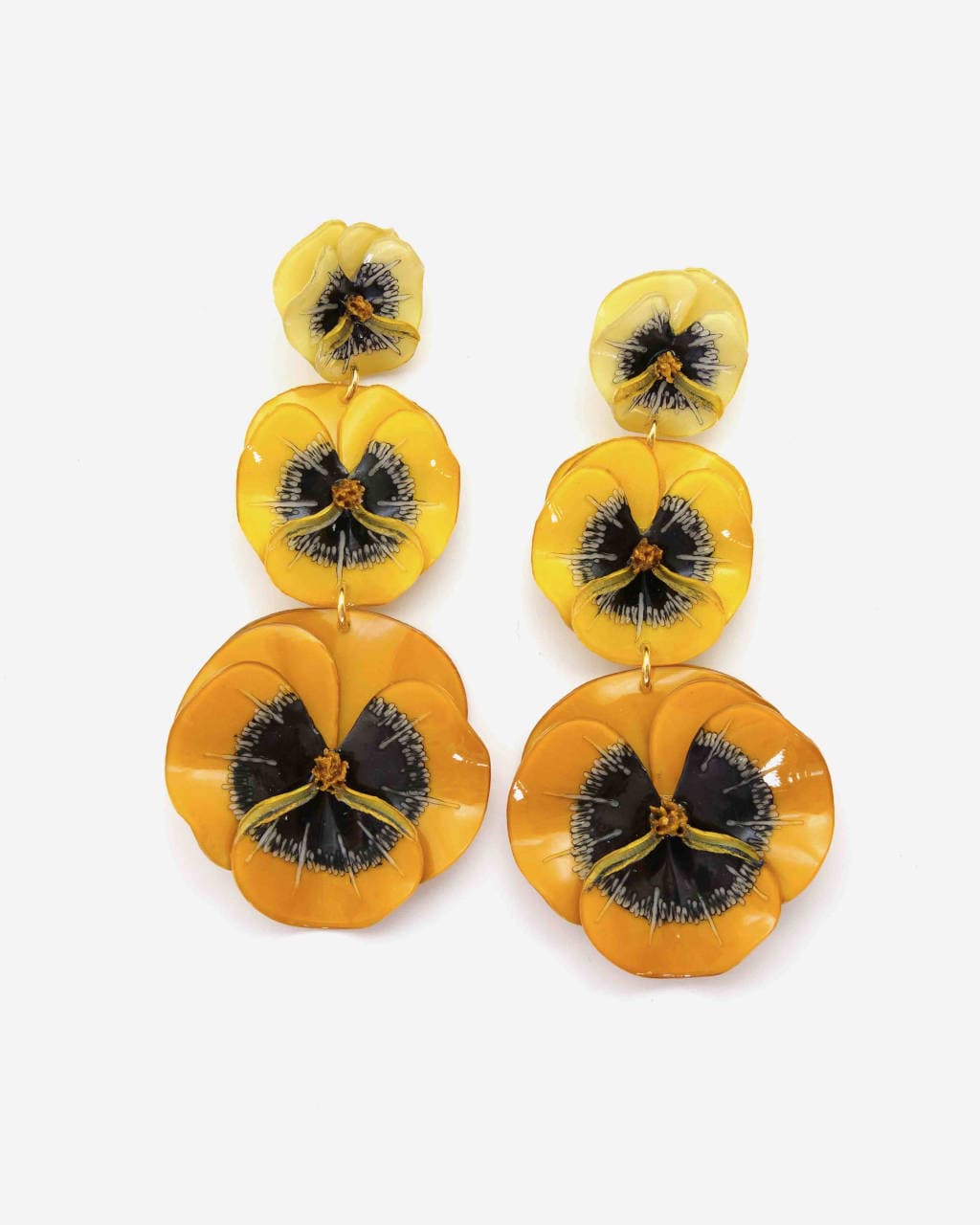 Bijoux femme boucles d'oreilles pendantes jaunes