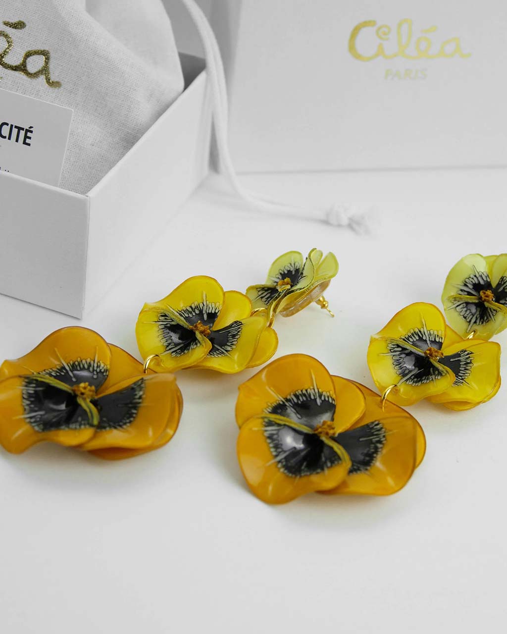 all-groups Bijoux femme boucles d'oreilles jaunes