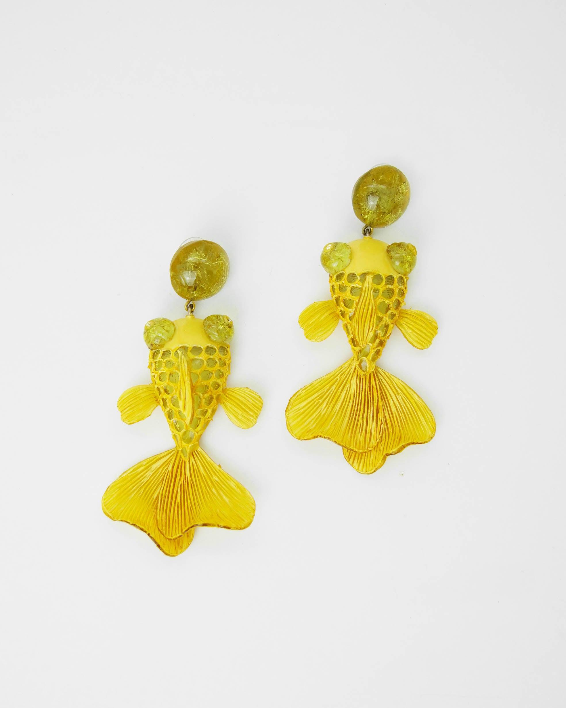 Boucles d'oreilles poissons jaunes dans notre bijouterie en ligne