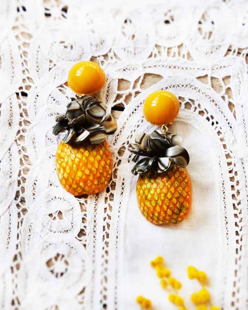 Boucles d'oreilles ananas dans notre bijouterie fantaisie