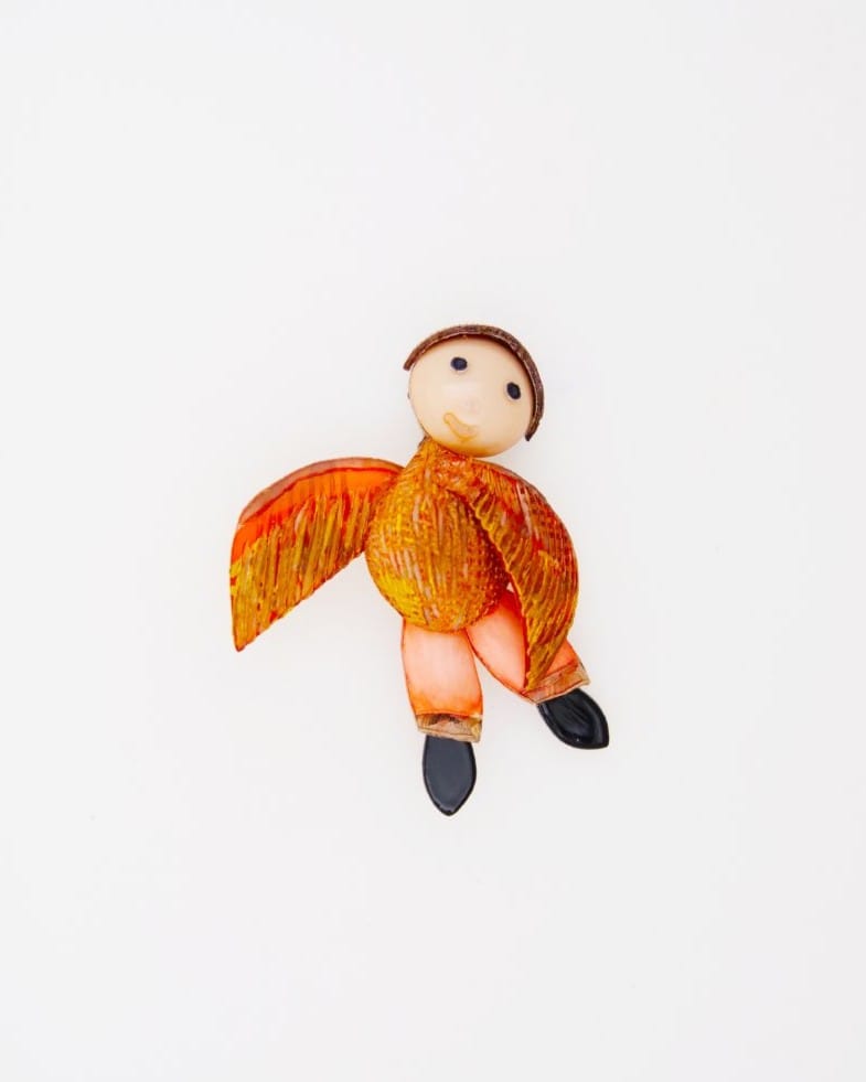 all-groups ce bijoux broche est orange et est pour femme