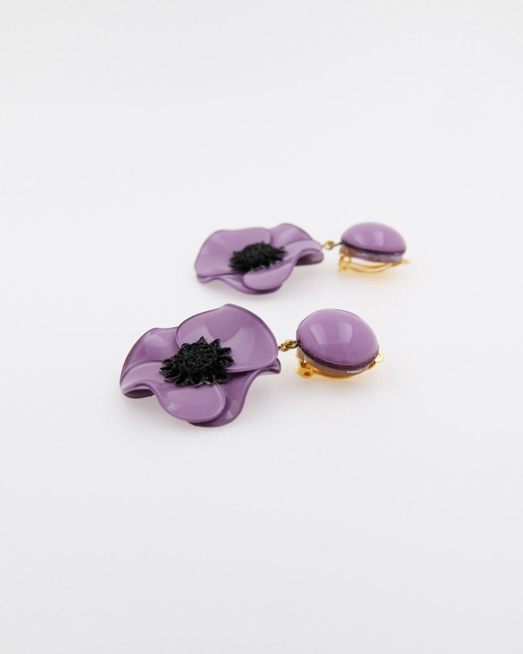 all-groups Petites boucles d'oreilles fantaisie longues violettes de profil
