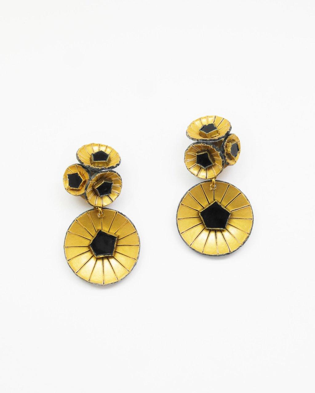 all-groups Boucles d'oreilles femme or au design graphique