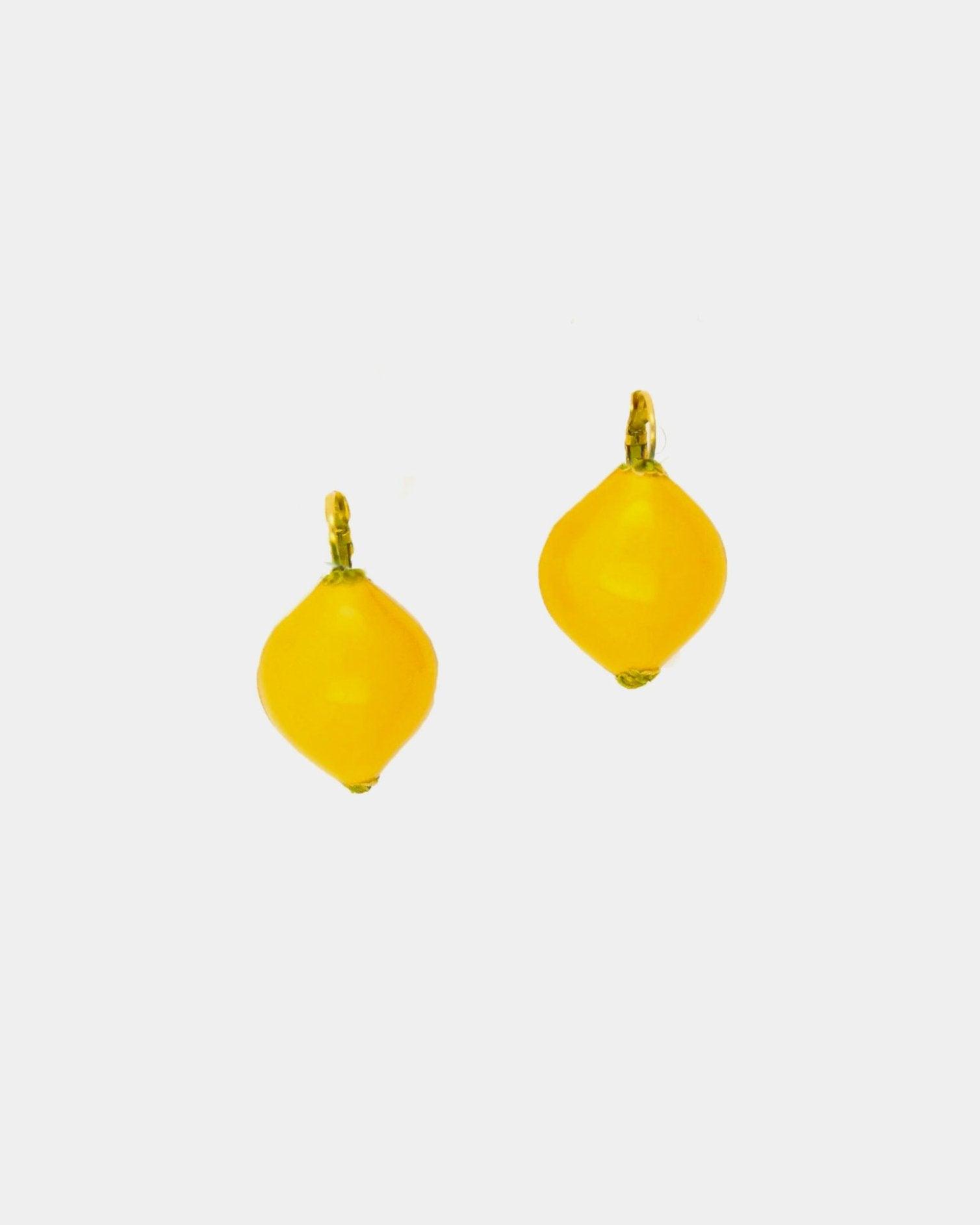 Boucles d'oreilles femme originale citron jaune