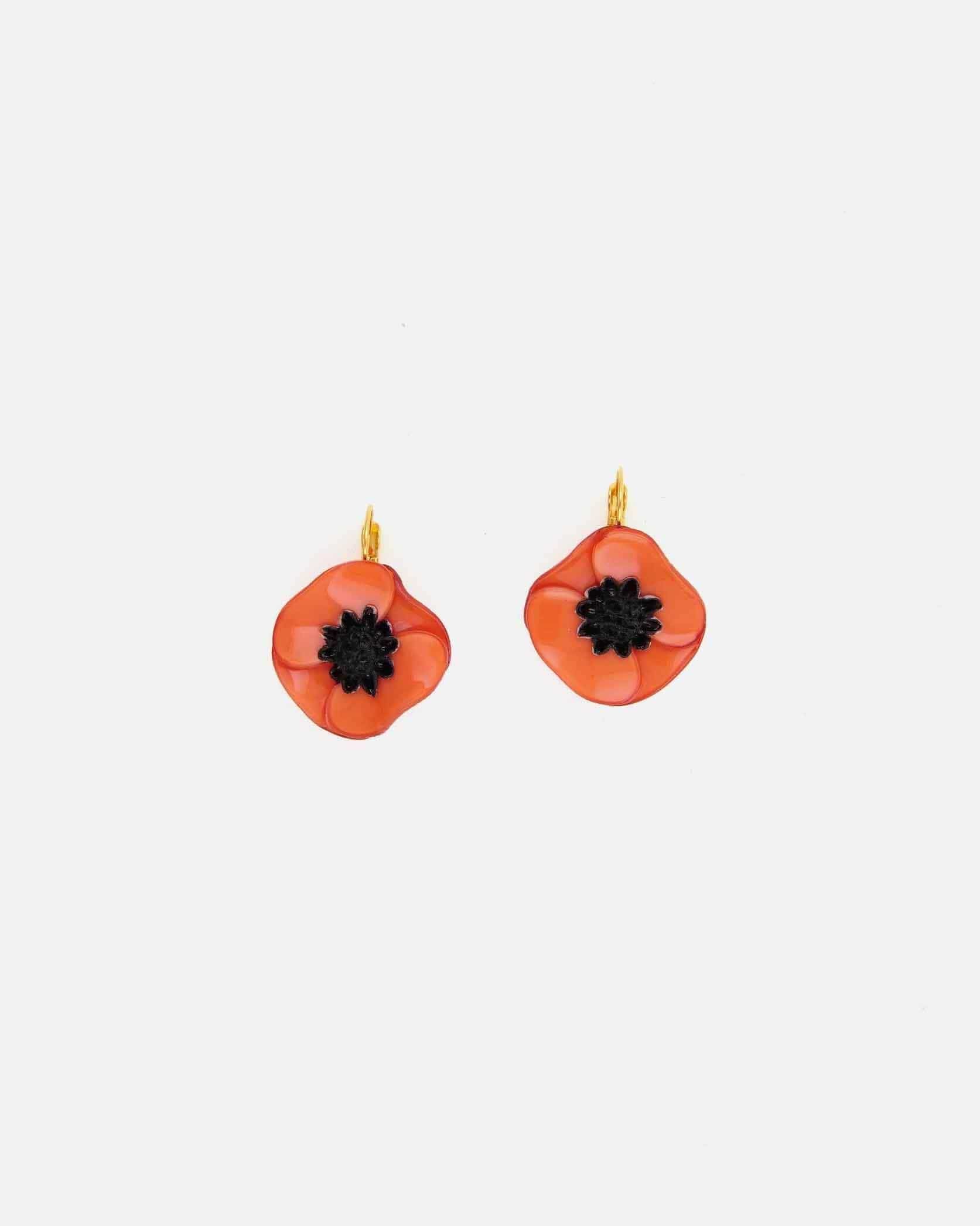 Mini boucle d'oreille originale de couleur orange