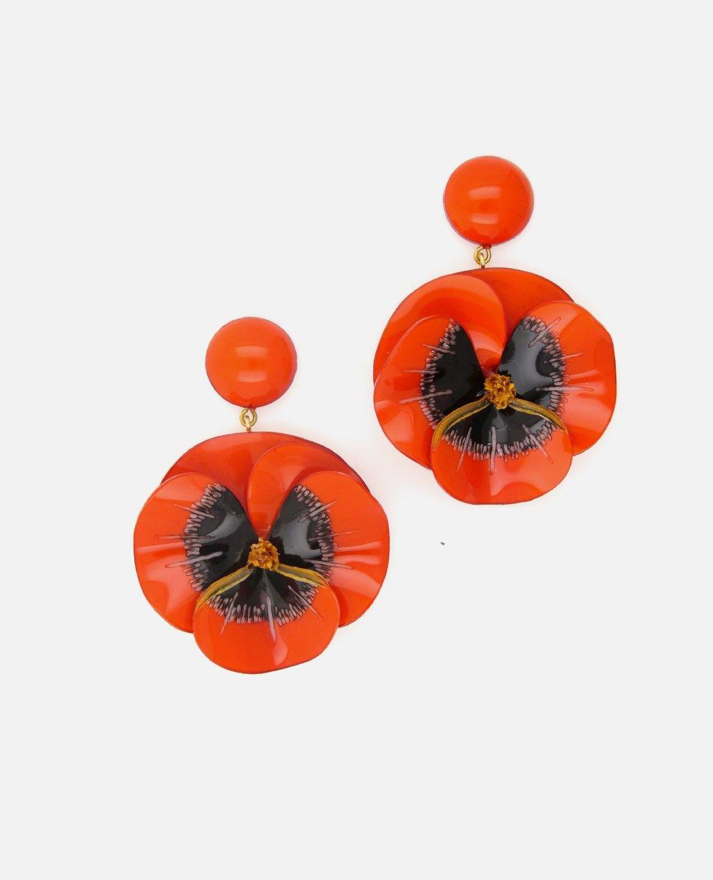 Grande boucle d'oreille originale de créateur orange