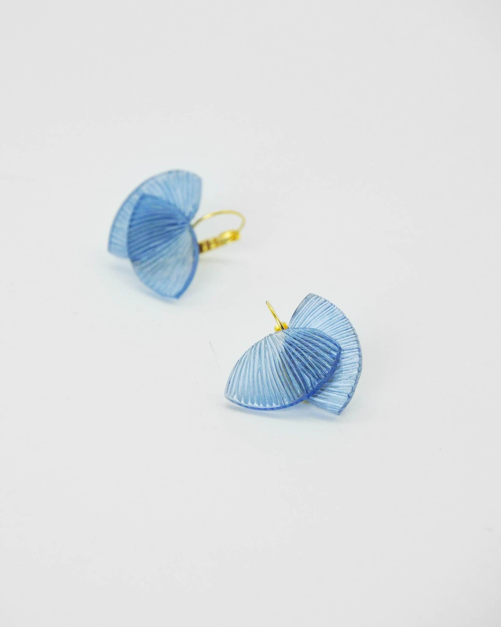 Mini boucles d'oreilles fantaisie colorées bleues