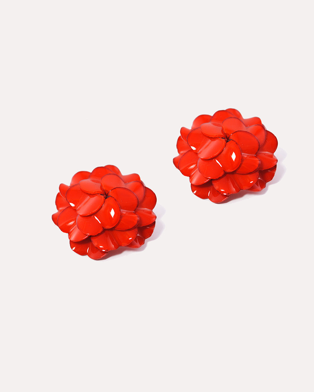 Boucle d'oreille fleur rouge