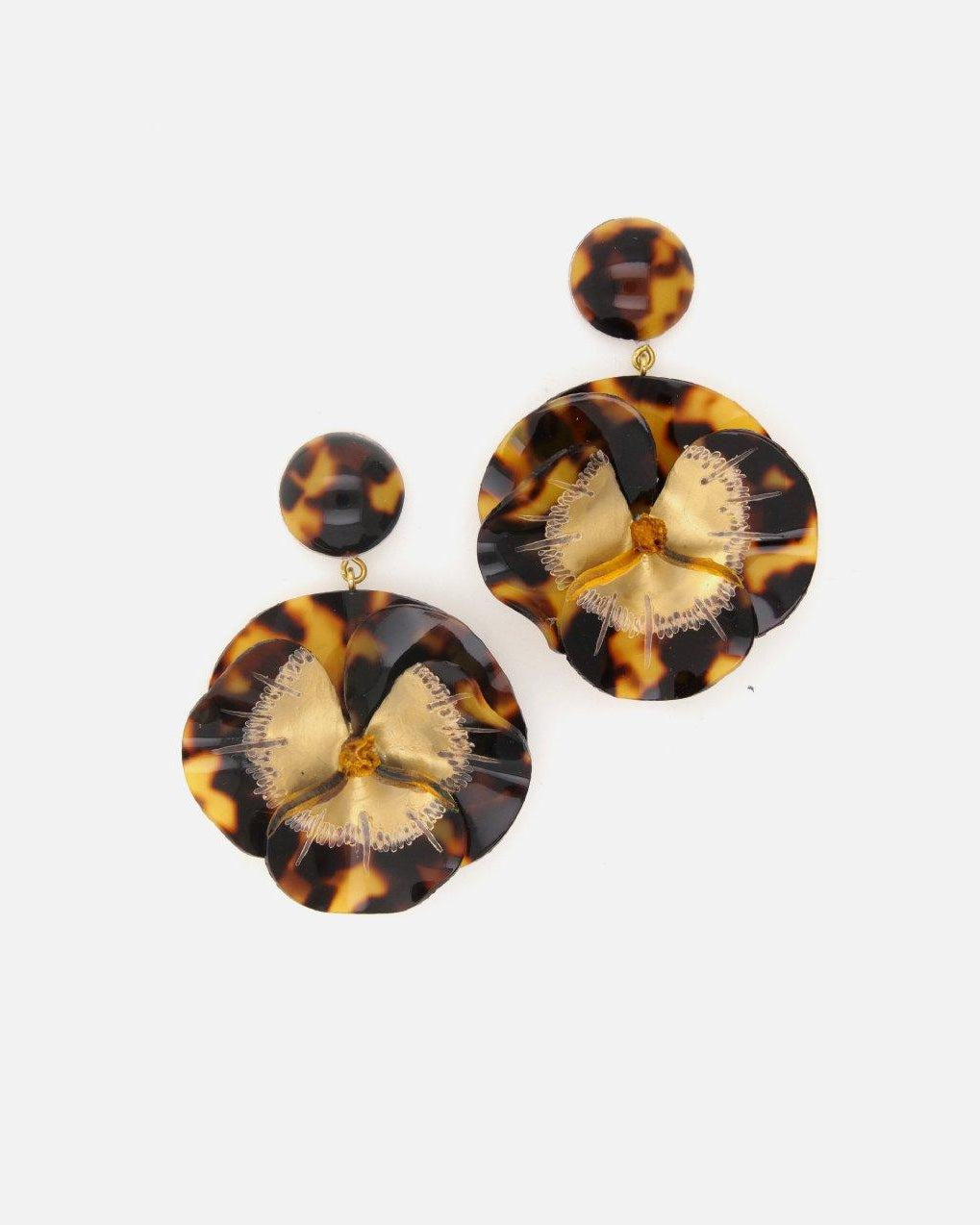 Grande boucle d'oreille originale de créateur motif léopard