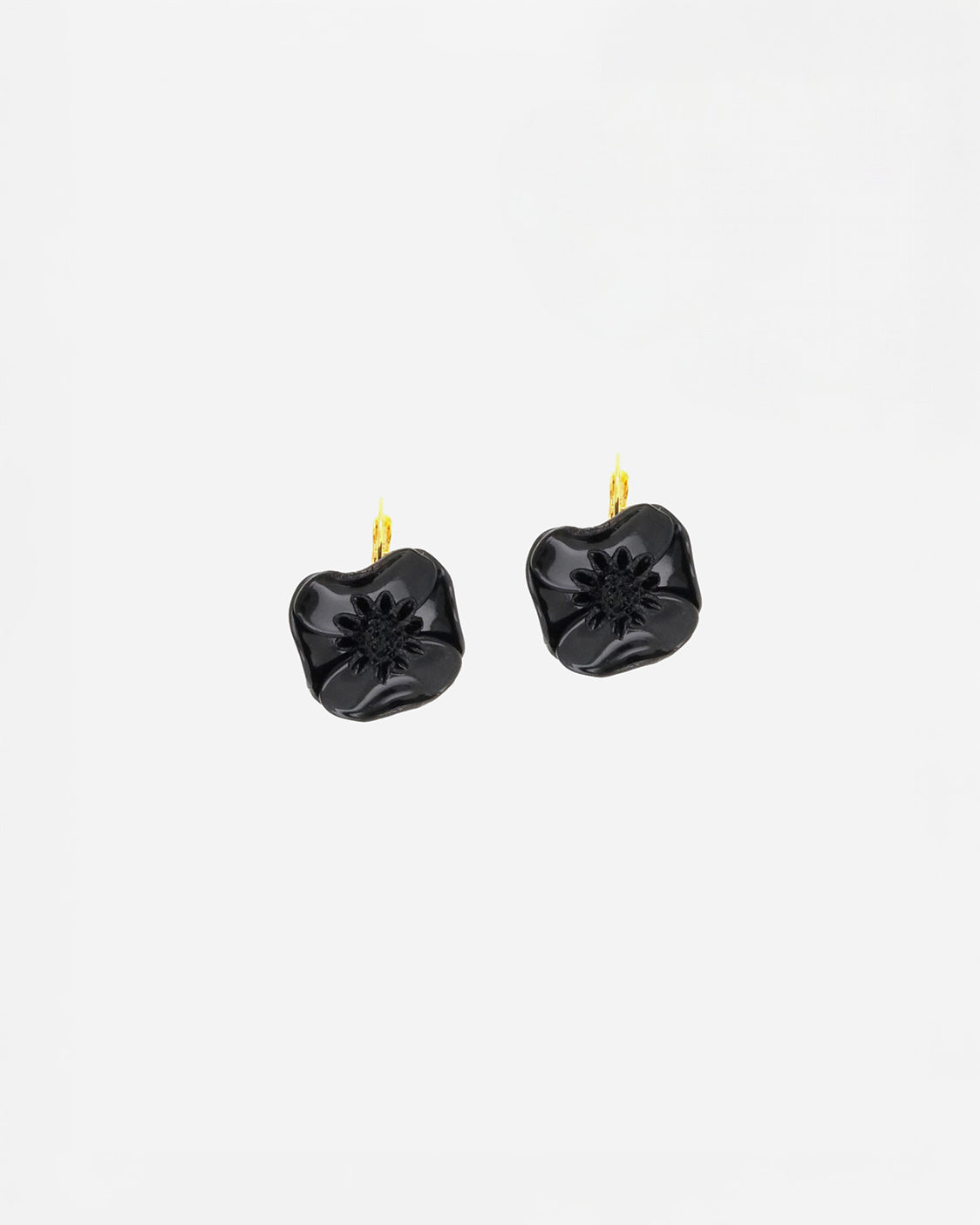 Petites boucles d'oreilles originales fleurs noires