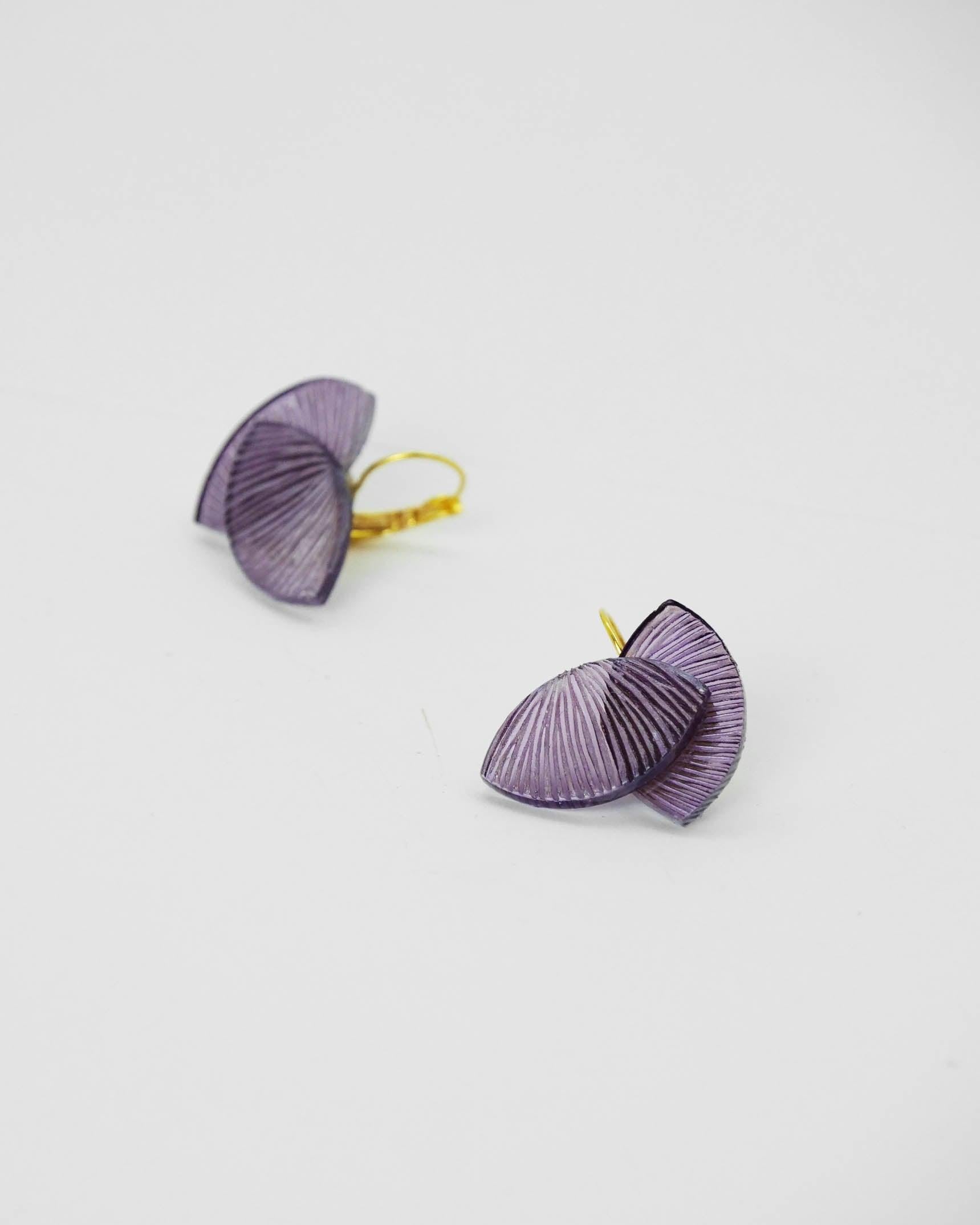 Mini boucles d'oreilles fantaisie colorées violettes