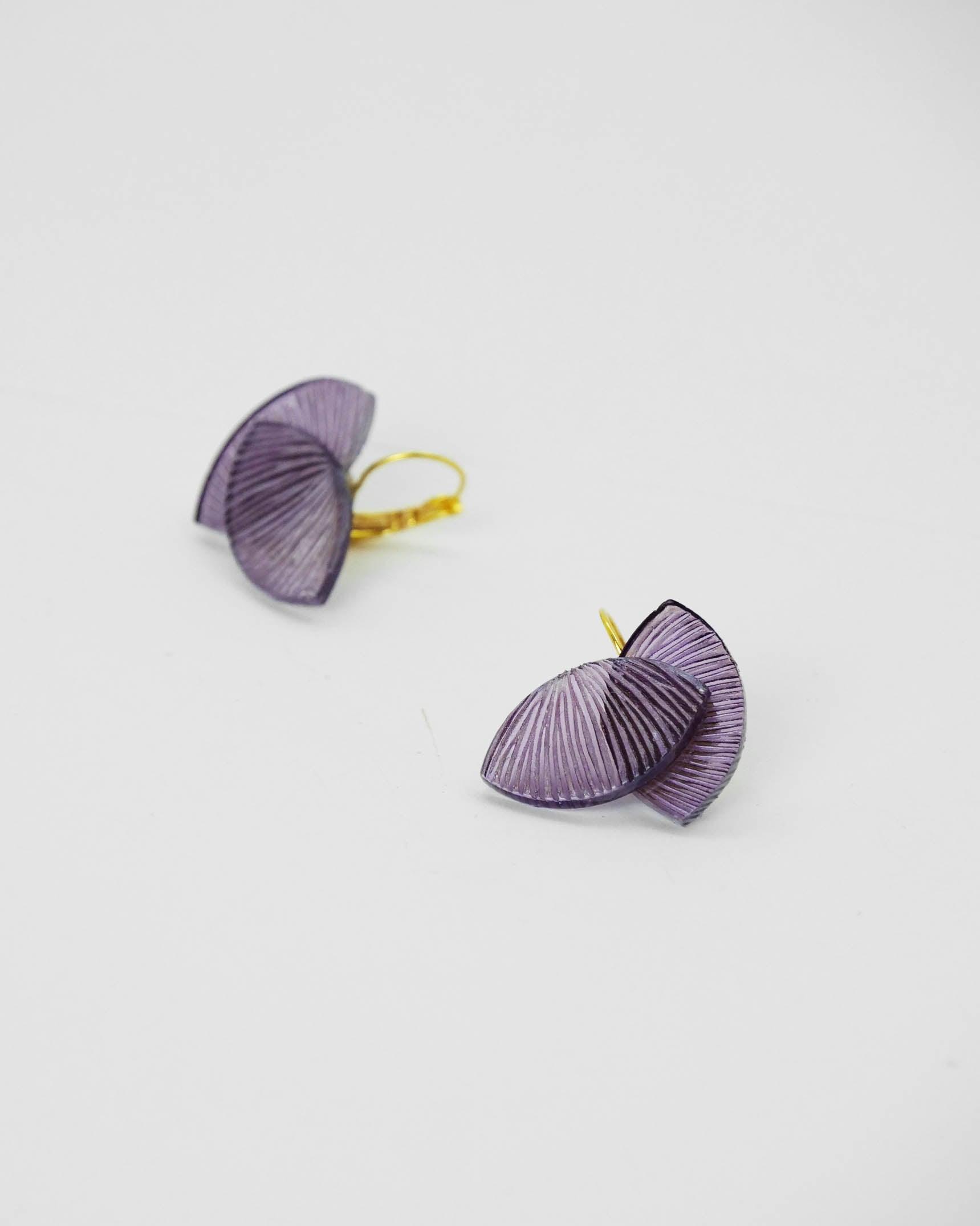 Mini boucles d'oreilles fantaisie colorées violettes
