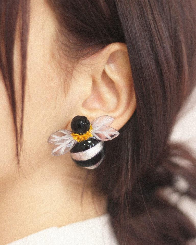 all-groups Boucles d'oreilles abeilles argentées