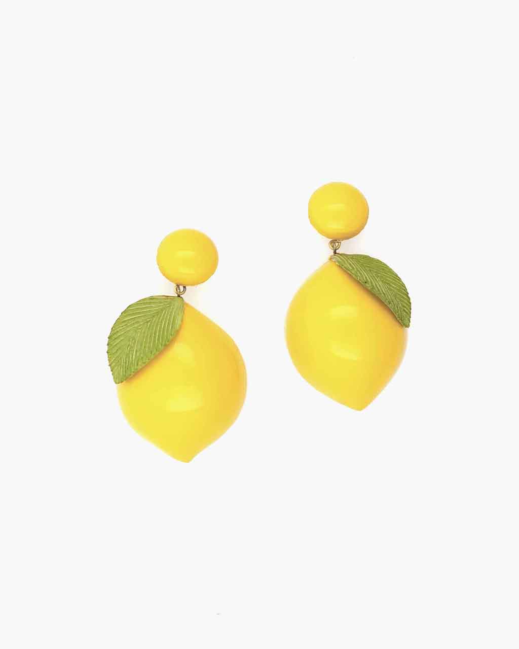 Boucles d'oreilles clips pour oreilles non percées ou percées citrons jaunes