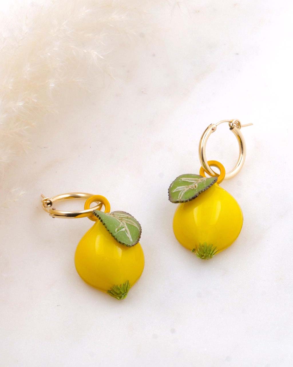 all-groups Boucles d'oreilles créoles citron jaune