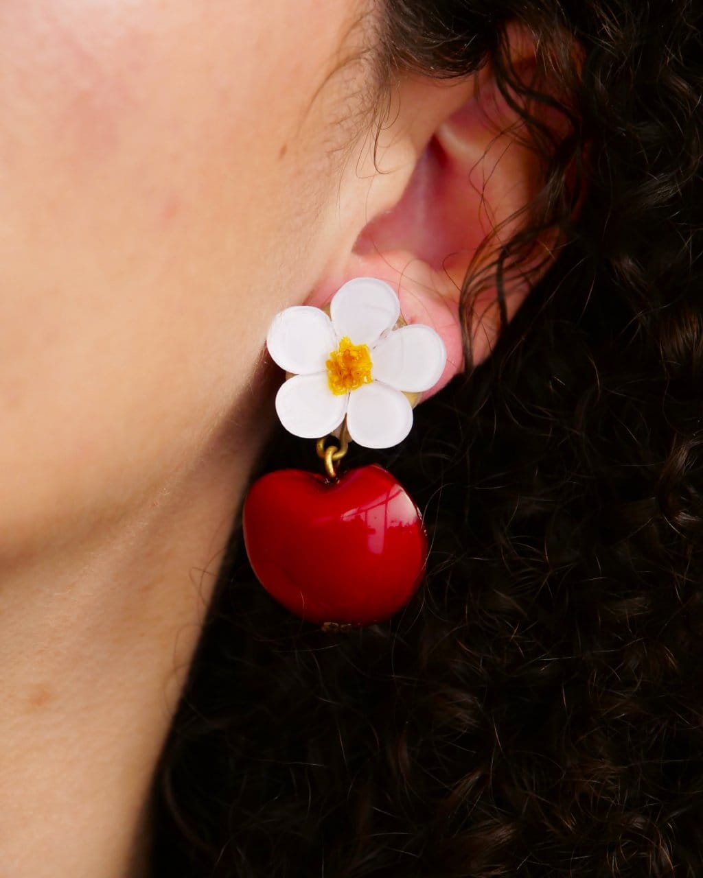 all-groups boucles d'oreilles fruits inspirées d'une pomme d'amour rouge