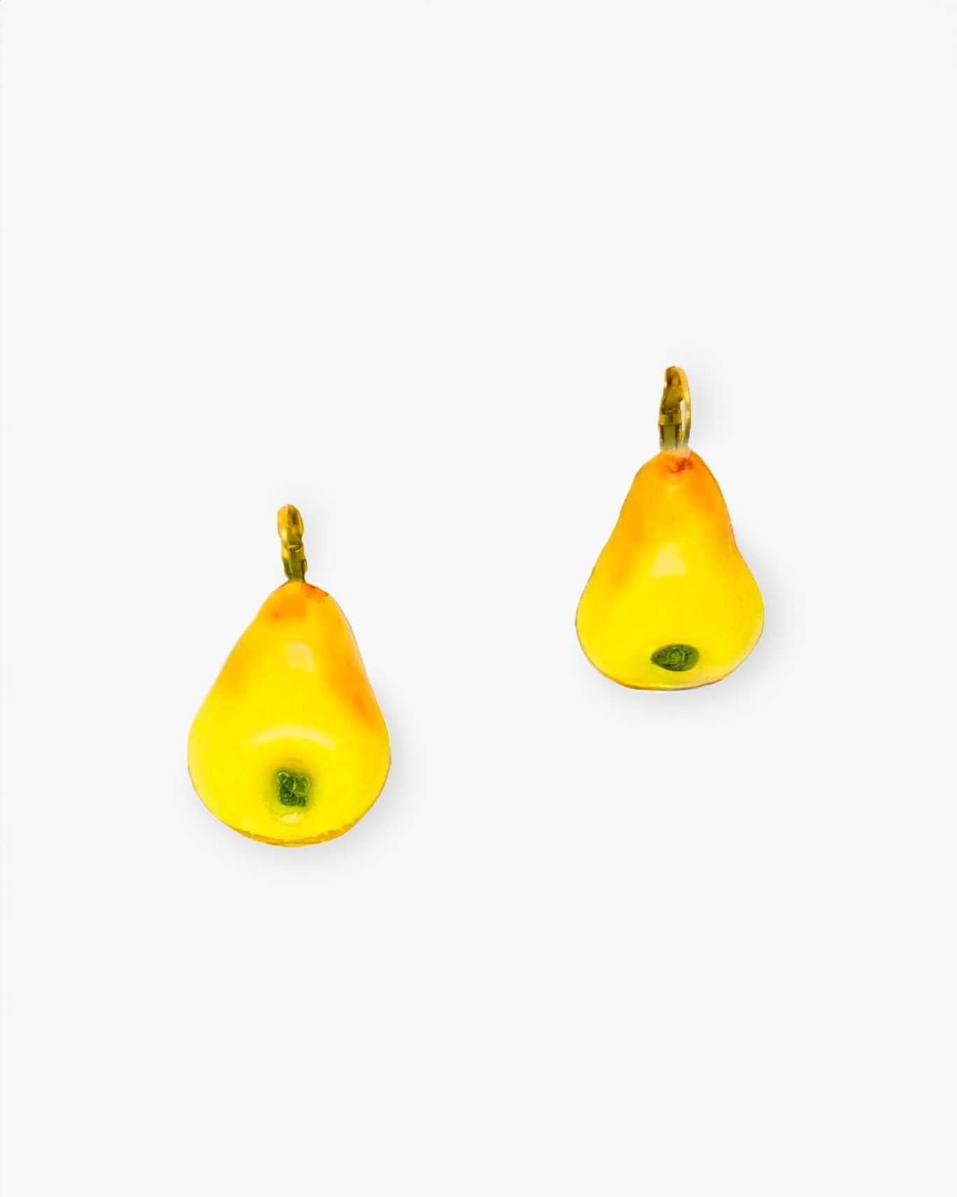 Petites boucles d'oreilles pendantes jaunes avec attaches dormeuses