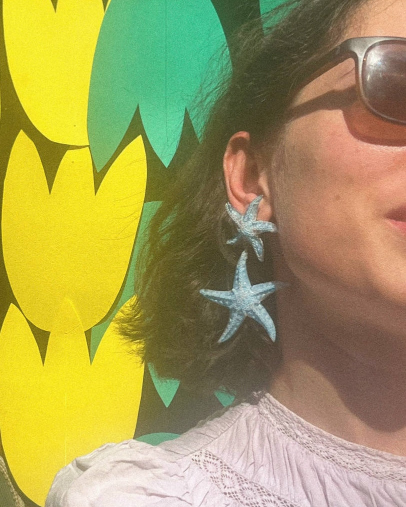 all-groups bijoux d'oreilles bleus