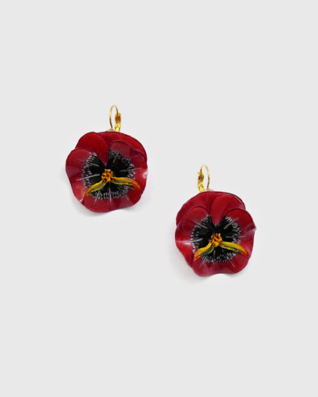 Grandes boucles d'oreilles colorées rouges
