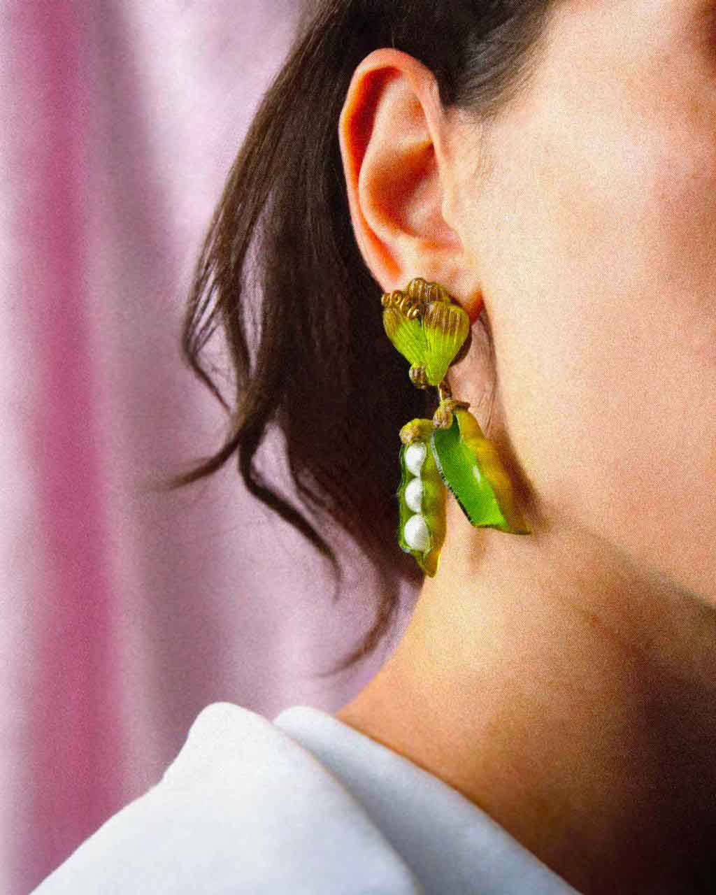 all-groups Boucles d'oreilles clips originales pendantes légume vert