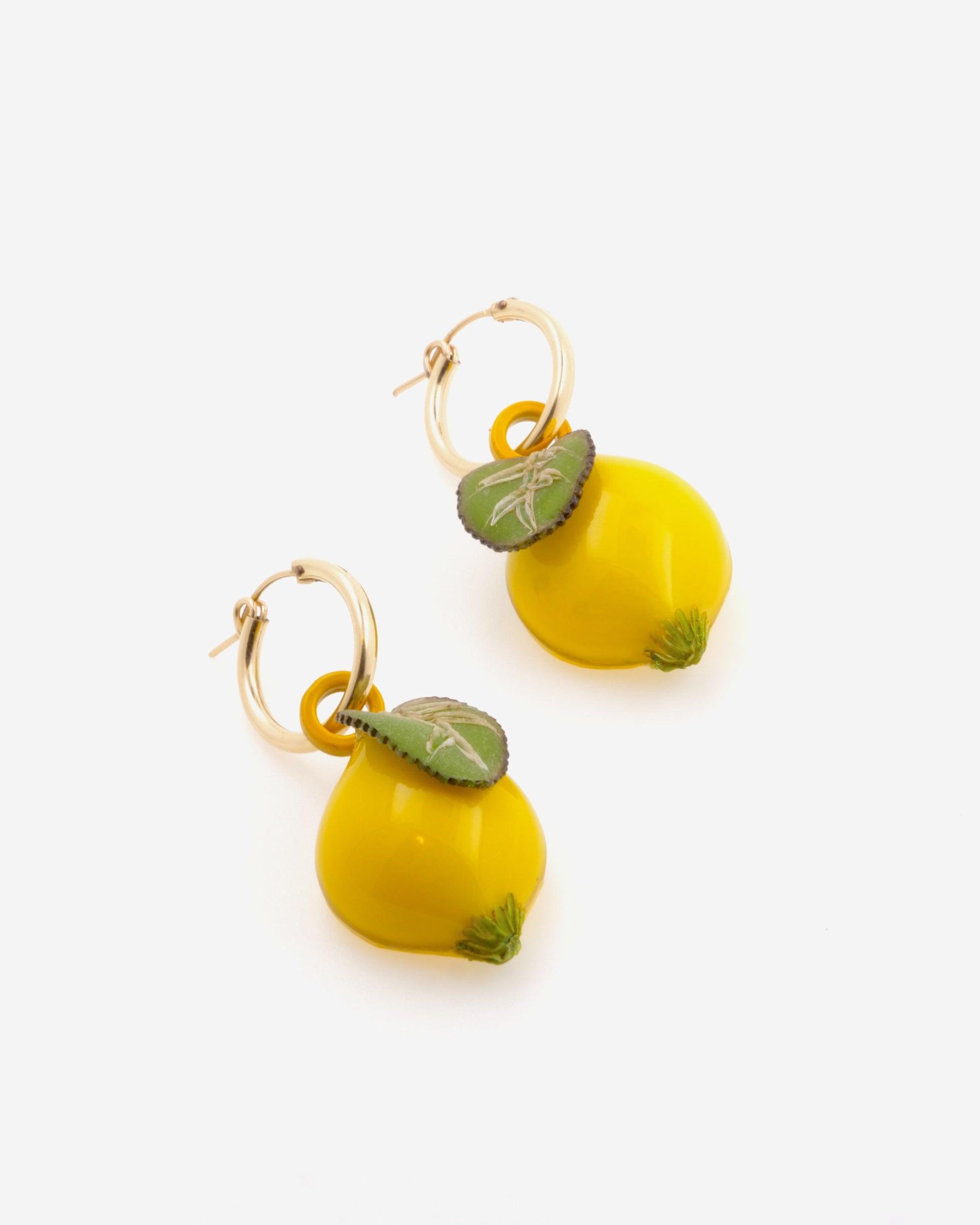 all-groups Boucles d'oreilles créoles citron jaunes