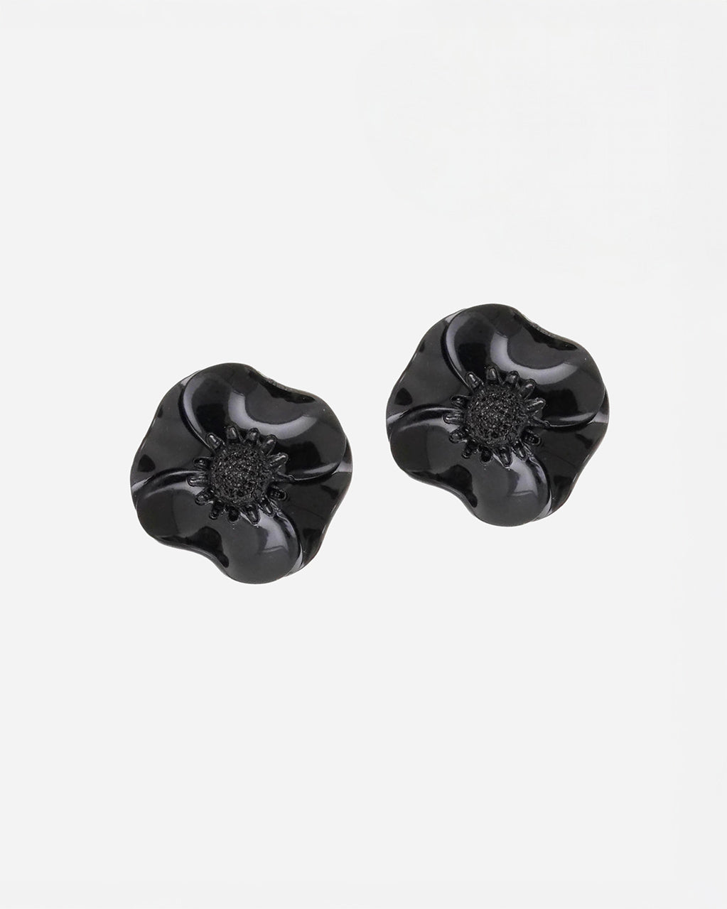 Grandes boucles d'oreilles fleurs de couleur noir