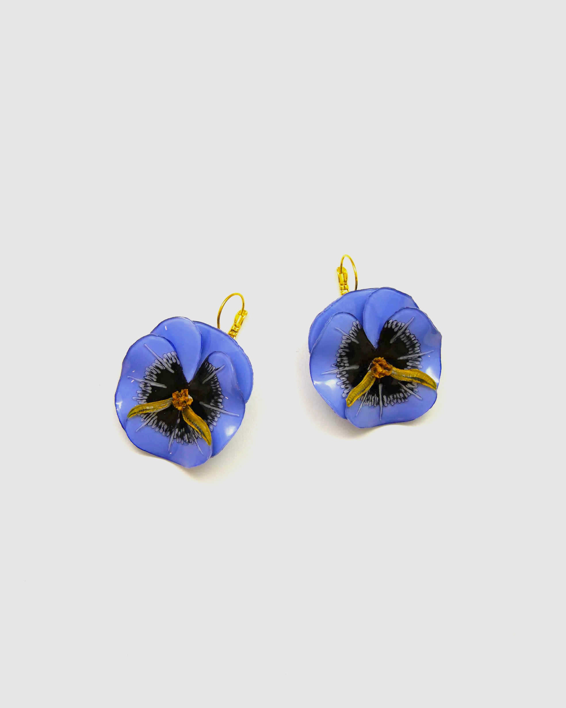 Boucles d'oreilles originales femme couleur bleuet