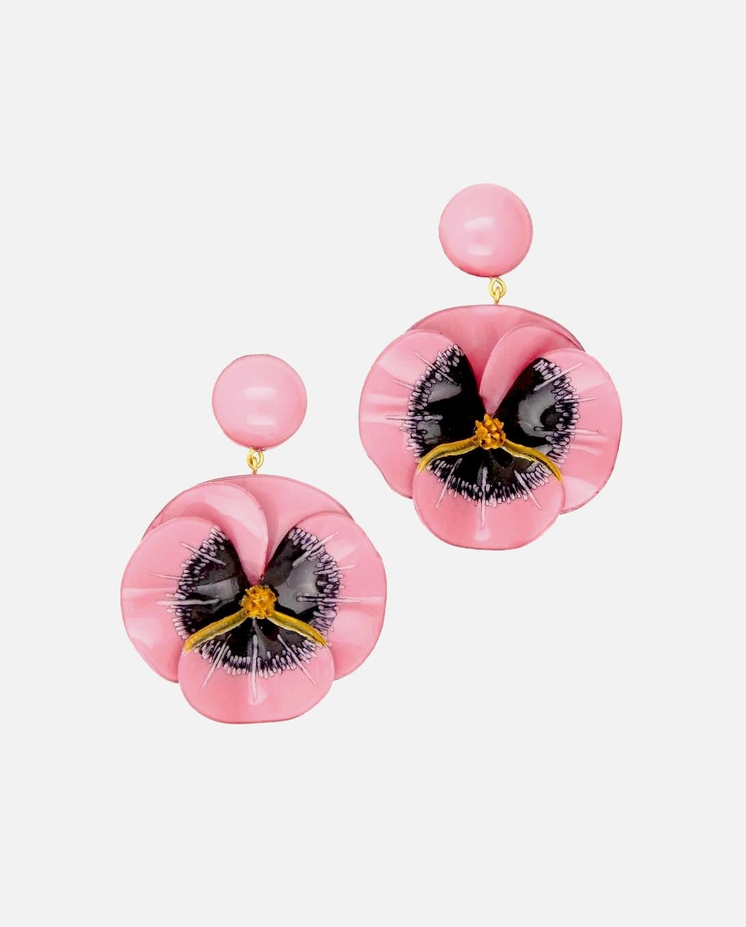 Grande boucle d'oreille originale de créateur rose