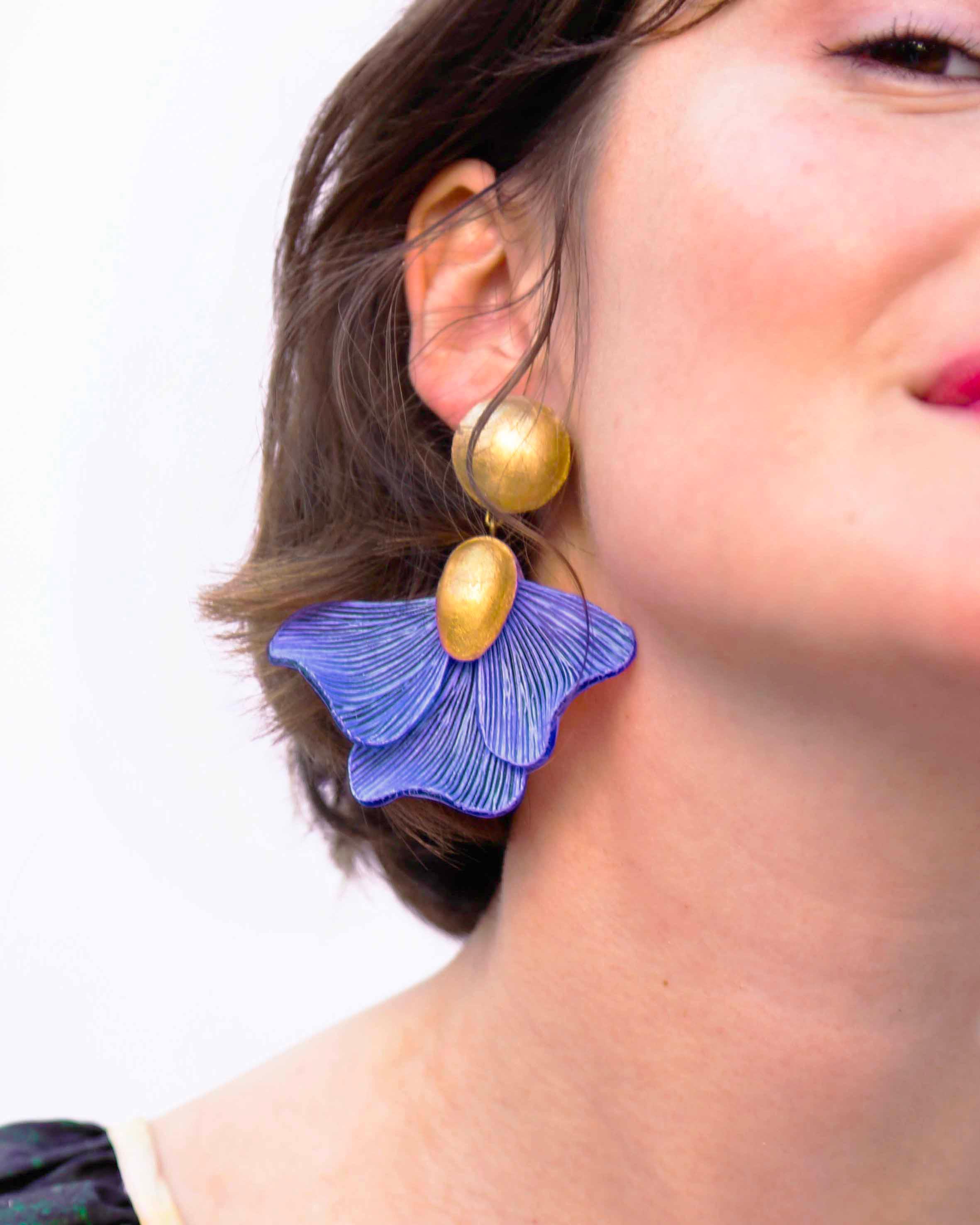 all-groups Boucles d'oreilles fleurs couleur bleuet