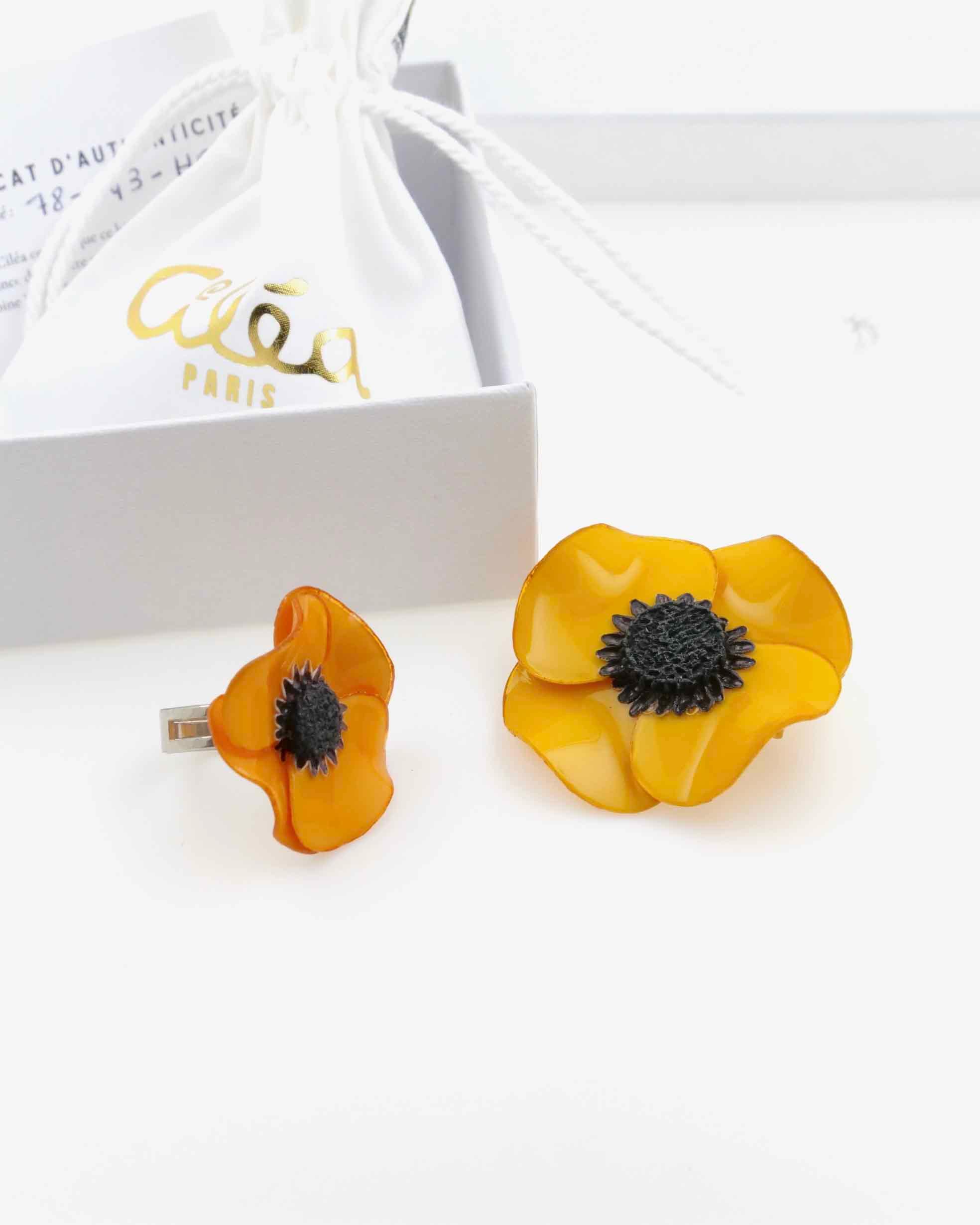 Box de cadeau avec bijoux jaunes et oranges