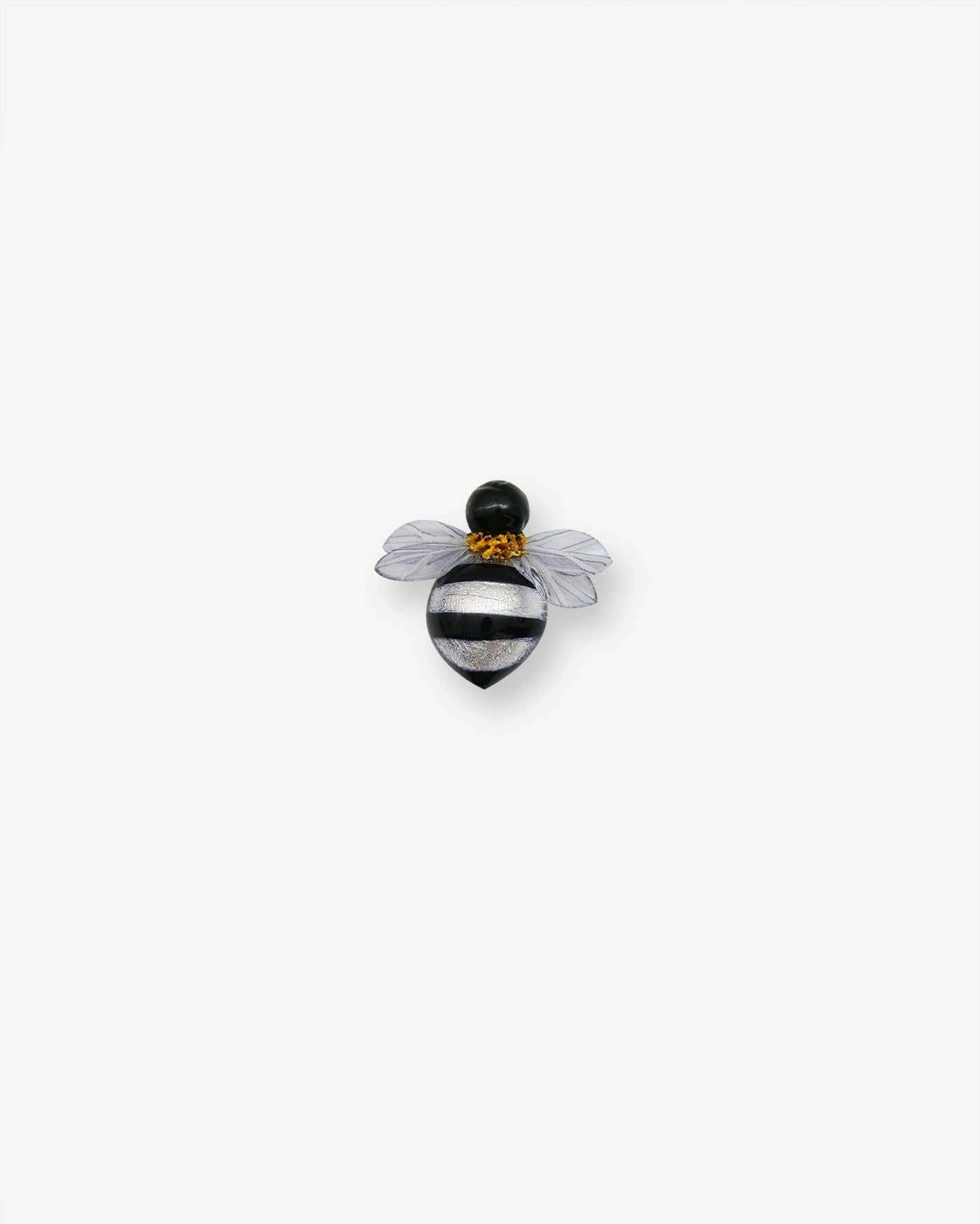 all-groups Broche abeille argentées avec ailes transparentes