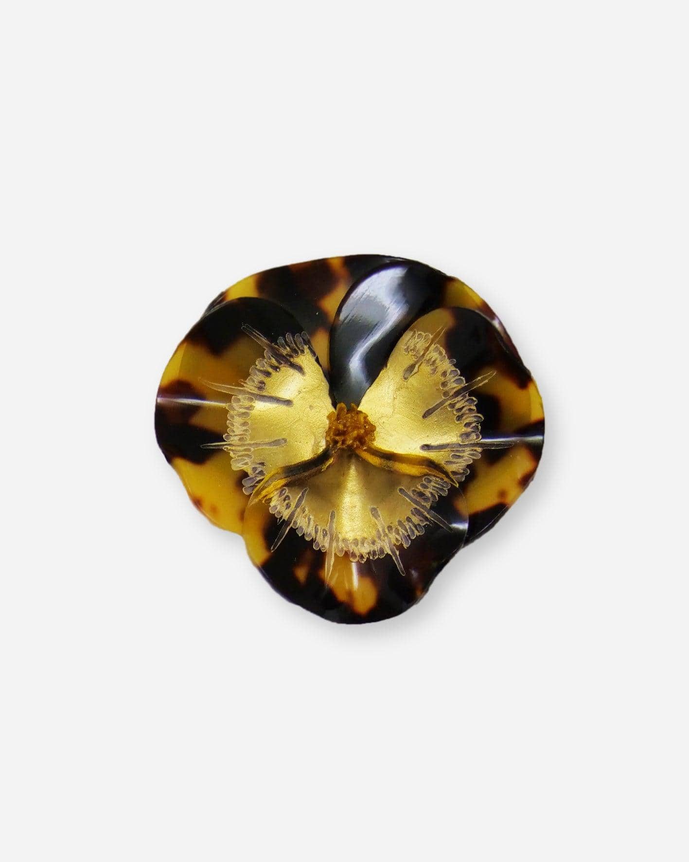 Broche ancienne fleur motif léopard