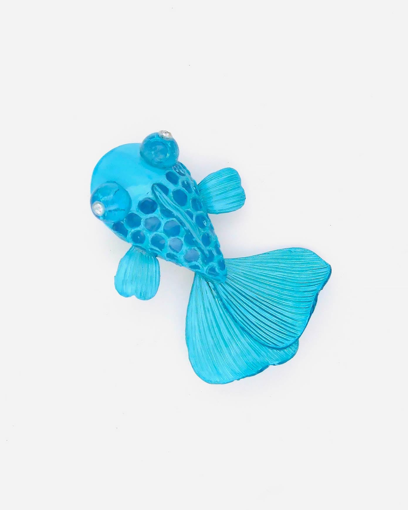 Bijoux fantaisie pour vêtement originale en forme de poisson bleu