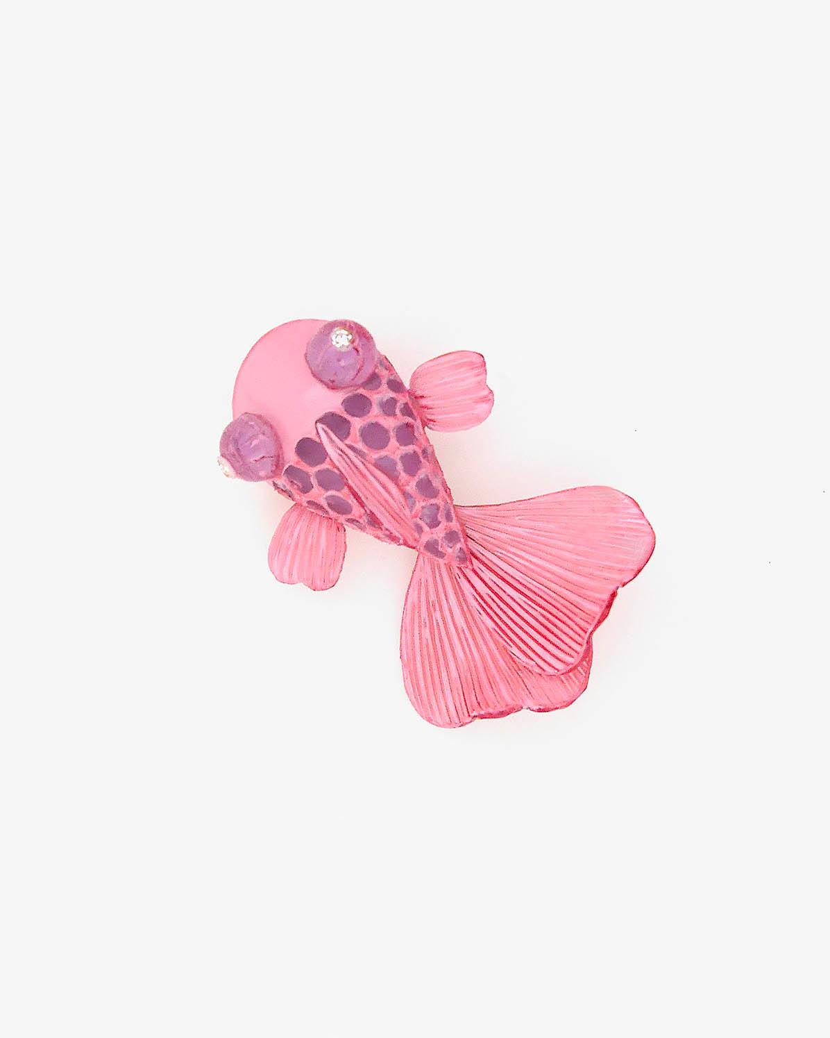 Bijoux fantaisie broche poisson inspirée de la carpe koï de couleur rose