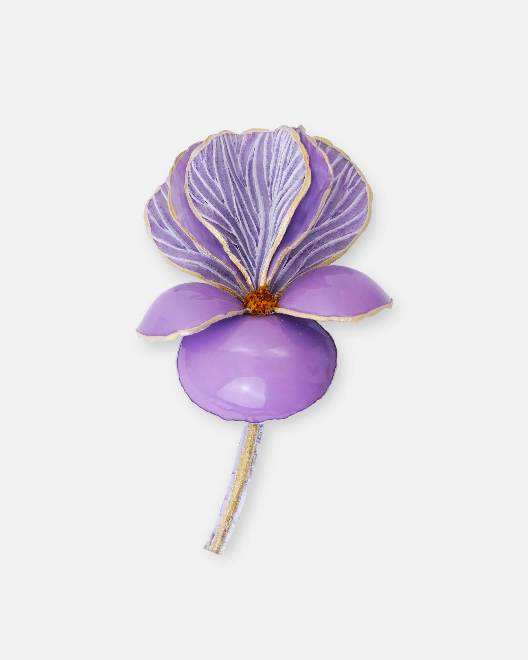 broche fleur brillante violette