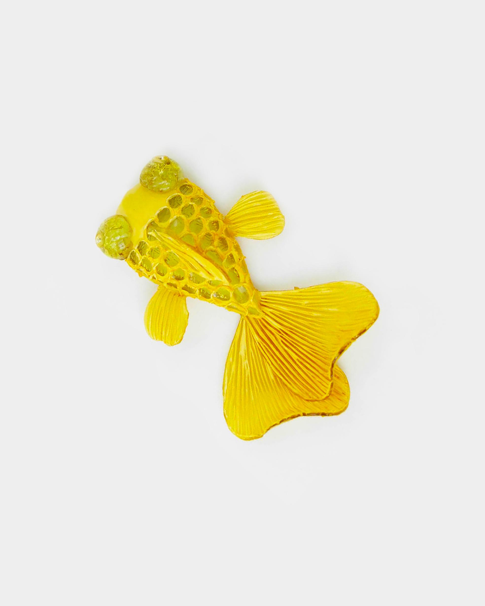 Broche bijoux fantaisie poisson jaune
