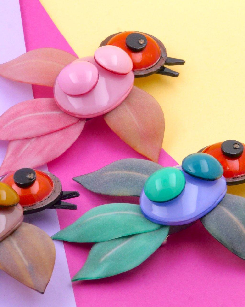 all-groups Broches de créateur oiseau colibri multicolores