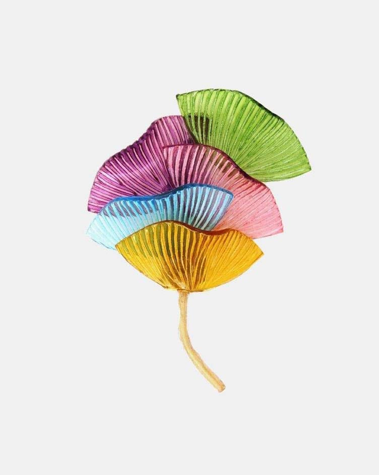 Broche originale au design graphique multicolore