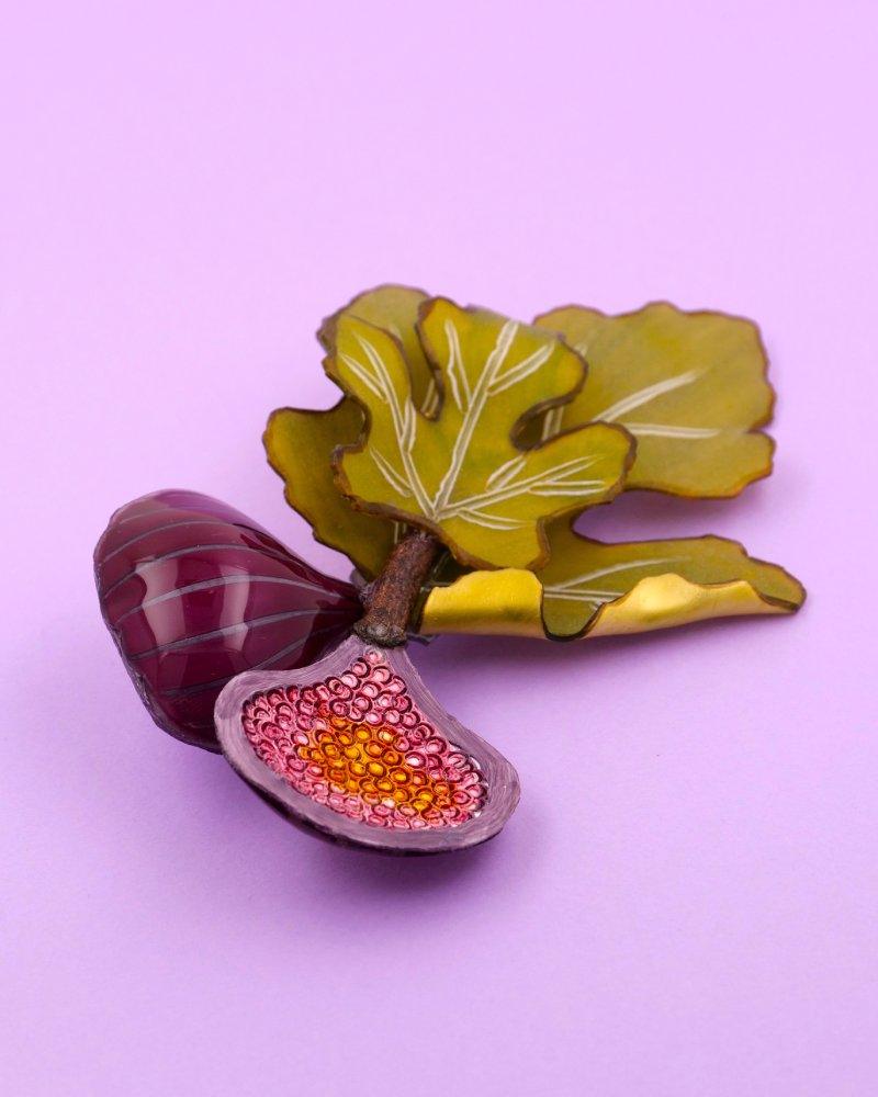 all-groups Broches originales figue fruitées de couleur violet