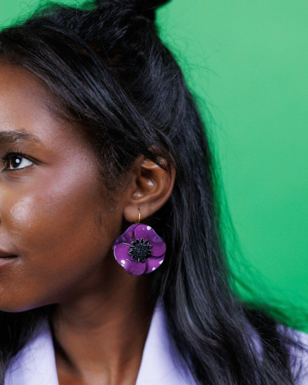 all-groups boucles d'oreilles violettes pour un cadeau de fête des mères